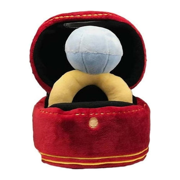 Darzheoy Squeak Plush Toy, Interested Diamond Ring Case, Stuffed Pet Chew Soft Pet Supplies Dog Toy for Dog Wedding