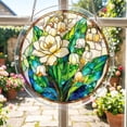 thumbnail image 1 of Darzheoy Stained Glass Window Hanging,Colorful Acrylic flowes Jigsaw Puzzles,Flowers of The Valley Suncatchers for Windows,Home Decor Gift for Puzzle Lovers or for Mother’s Day, 1 of 5