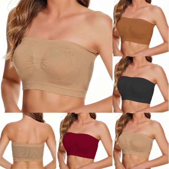 Darzheoy Strapless Bras for Womens Yoga Vest Comfortable Wire Free Bras Build in Bras Vest Underwear Breast Wrapping Everyday Bras 50