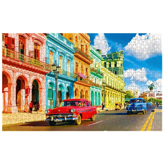 Darzheoy Street Car Jigsaw Puzzles, 500 Piece Large Jigsaw Puzzle for Adults Kids, Jigsaw Puzzle Game Interesting Toys, Hand Made Puzzles Personalized Gift