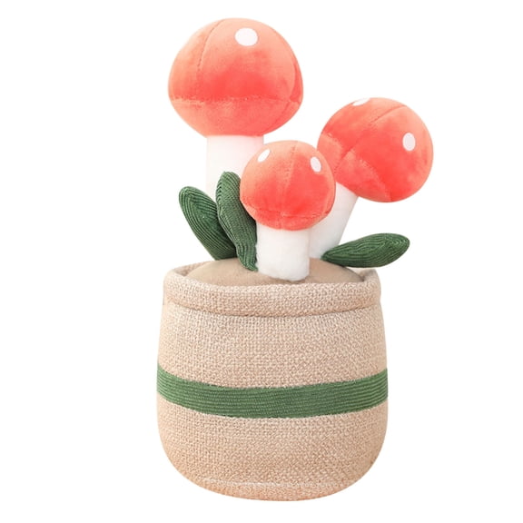 Darzheoy Plants Throw Pillow, Mushroom Plush Toy, Cute Soft Plants Throw Pillow Decoration, Stuffed Flower Pot Plushie, Potted Pillow