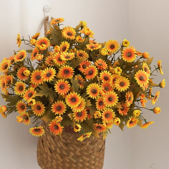 Darzheoy Sunflowers Artificial Flowers Daisy Fake Flowers Outdoor UV Resistant No Fade Fall Flowers Greenery Shrubs Indoor Outside Home Wedding Office DIY Garden Decor