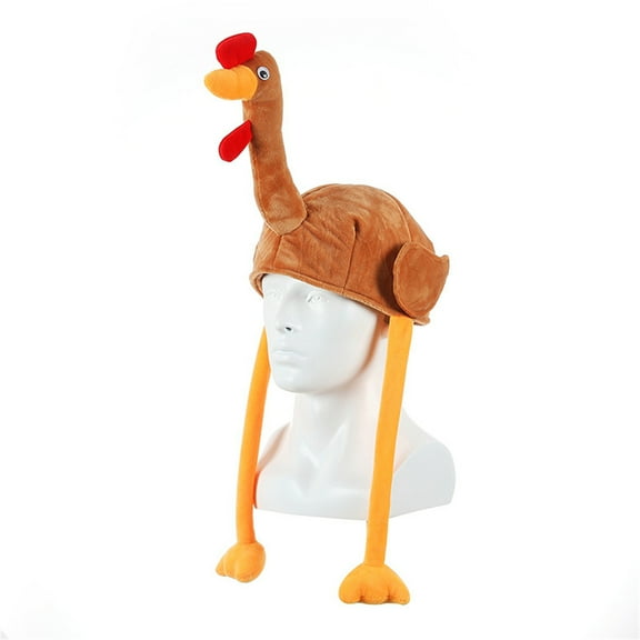 Darzheoy Super Soft Stretchy Thanksgiving Turkey Hat - Funs Christmas Party Decorations for Men & Women, Festive Holiday Accessory, multicolor