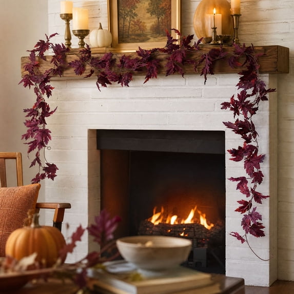 Darzheoy Thanksgiving Fall Garland, 6.2 ft Artificial Autumn Garland, Mantel Home Thanksgiving Outdoor Decor, Fall Decor, for Home Mantel Table Yard