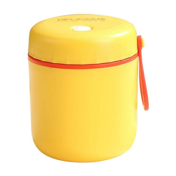 Darzheoy Thermo with Foldable Spoon, Stainless Steel Thermal Food Container Soup Cup Leak Proof Insulated Lunch Box Hot Cold Food for Office Picnic Travel