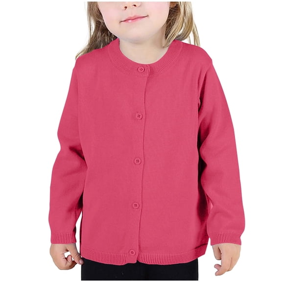 Darzheoy Toddler Baby Girl Sweater Crop Top Knit Cardigan Long Sleeve Ruffled One Button Cute Outwear Kids Fall Cover Up
