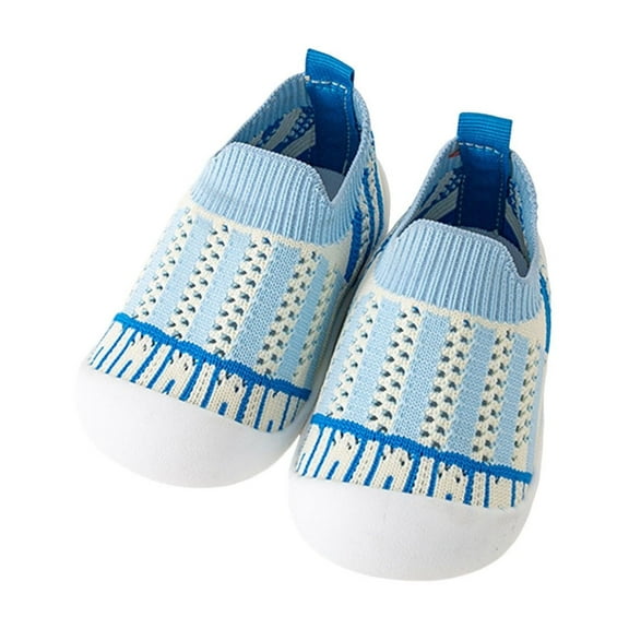 Darzheoy Toddler Baby Shoes Knit Skin Fabric Delicate Trim Solid Color Loose Non-Slip Casual Soft Sole Shoes