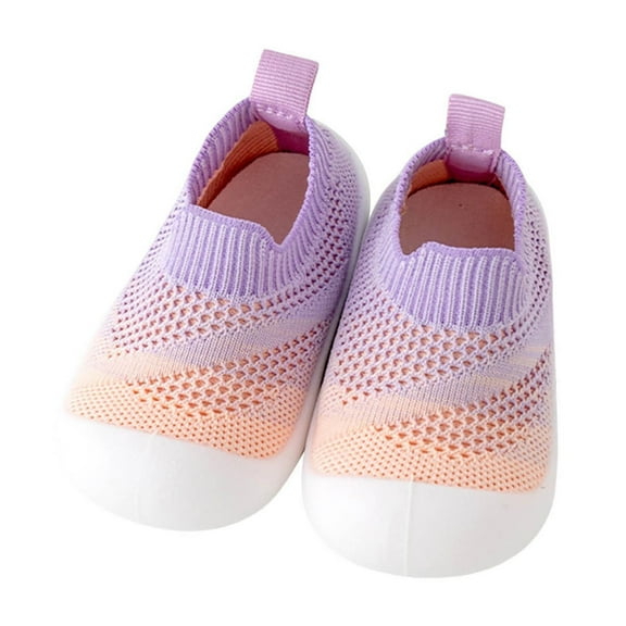 Darzheoy Toddler Baby Shoes Knit Soft Sole Fall Versatile Solid Color Casual Loose Rubber Sole Skin Fabric Non-Slip Shoes