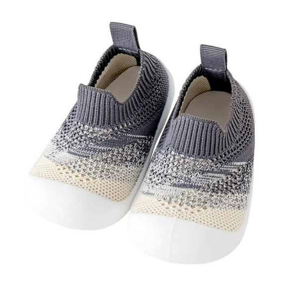 Darzheoy Toddler Baby Shoes Knit Soft Sole Fall Versatile Solid Color Casual Loose Rubber Sole Skin Fabric Non-Slip Shoes