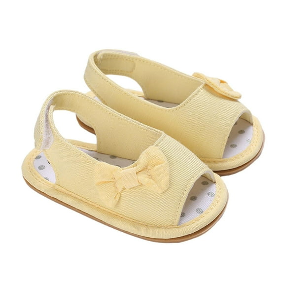 Darzheoy Toddler Baby Shoes Solid Color Cute Skin Fabric Soft Sole Breathable Non-Slip Delicate Bow Trim Versatile Comfortable Casual Shoes