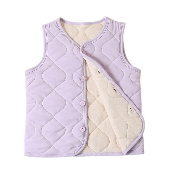 Darzheoy Toddler Boys And Girls Tops Hoodless Plush Thickening Fall Winter Jackets Loose Solid Color Pockets Sleeveless Tops Coats ,Size 8-14 Years