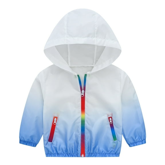 Darzheoy Toddler Boys Windbreaker Casual Outerwear Kids Lightweight Zip Hooded Jacket Baby Cute Coat 3-12 Y