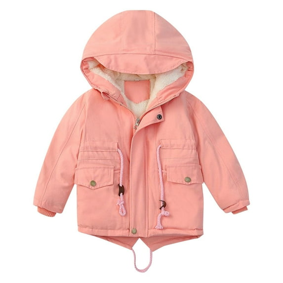Darzheoy Toddler Kids Baby Boys Girls Winter Warm Solid Coats Bear Ears Hooded Padded Jacket Outwear For 12-18 Months