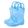 thumbnail image 1 of Darzheoy Toddler-Kids Water-proof Light Up Rain Boots Patterns and Glitter Boots with Handles for 2-8 Boys and Girls, 1 of 4