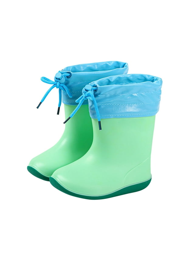 Toddler Rain Boots Baby Kids Easy-on Rain shoes Children Water-proof Shoes for Boys Girls (1-9 Years)