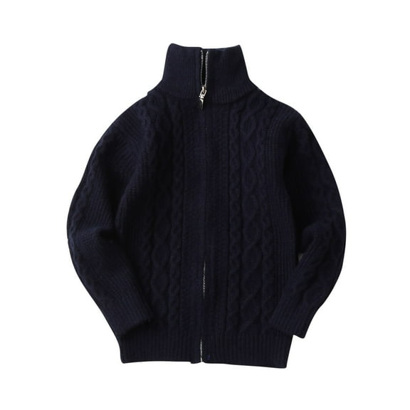 Darzheoy Toddler Sweater For Boys And Girls Cardigan Cute Jackets Standing Collar Wool Solid Color Fall Winter Tops Coats ,Size 5-13 Years