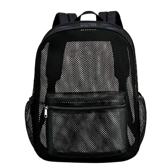 Darzheoy Transparent Mesh Backpacks for Beach, Travel, Mesh See Through Backpack with Padded Straps, Large Mesh Backpack for Beach Picnic Shopping Camping Grocery