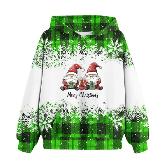 Darzheoy Unisex Kids Christmas Fleece Hoodie with Kangaroo Pocket Thanksgiving Sweatshirt for Boy Girl 2-14 Years