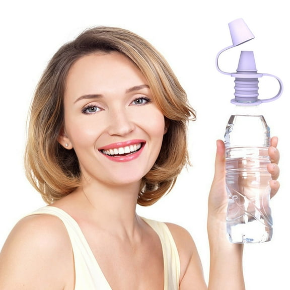 Darzheoy Universal Spill-Proof Bottle Cap Replacement,Water Bottle Cap Replacement, Leakproof Suction Nozzle for Water/Oil , Food-Grade Silicone Seals, pink