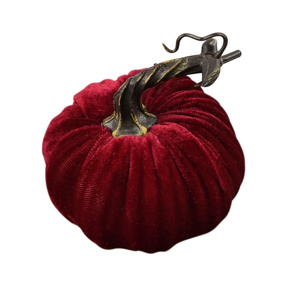 Darzheoy Velvet Pumkins for Decorating, Rustic Faux Velvet Pumpkins with Real Stems Fabric Pumpkins Foam Pumpkins for Fall Decorations Harvest Thanksgiving Halloween Table Decor
