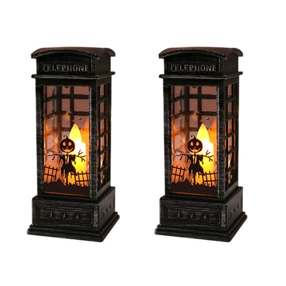 Darzheoy Vintage Decorative Lantern, LED Candle Lights Battery Operated Hanging Retro Lantern Ornaments Porch Party Halloween Decoration