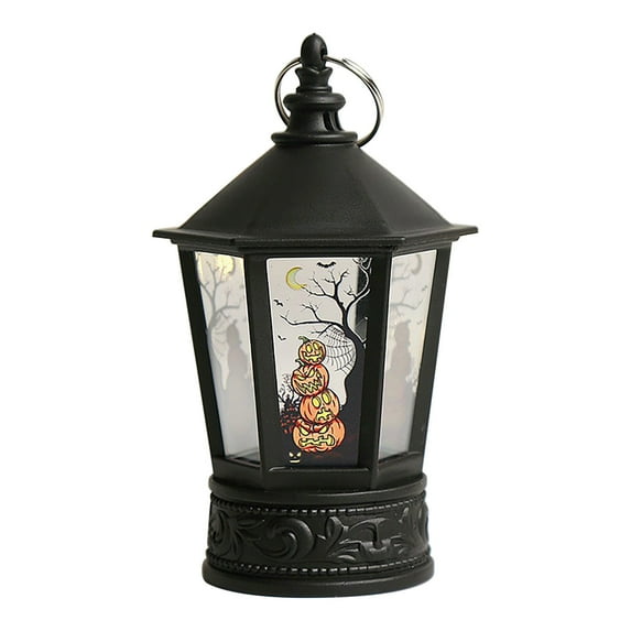 Darzheoy Vintage Decorative Lantern, Vintage Wind Lamp LED Candle Lights Halloween Candelabra Christmas Decorations Holiday Ornaments Hanging Round Electronic Lights