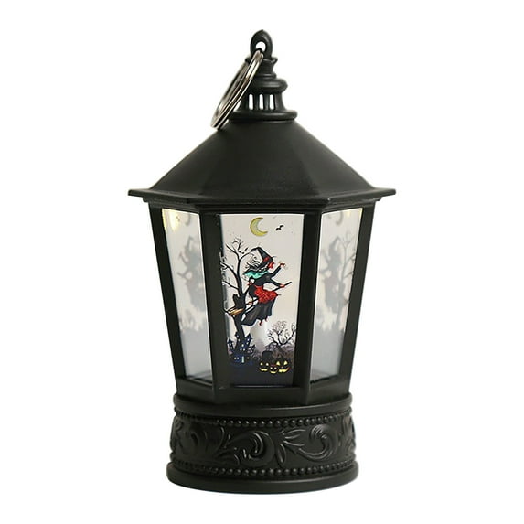 Darzheoy Vintage Decorative Lantern, Vintage Wind Lamp LED Candle Lights Halloween Candelabra Christmas Decorations Holiday Ornaments Hanging Round Electronic Lights