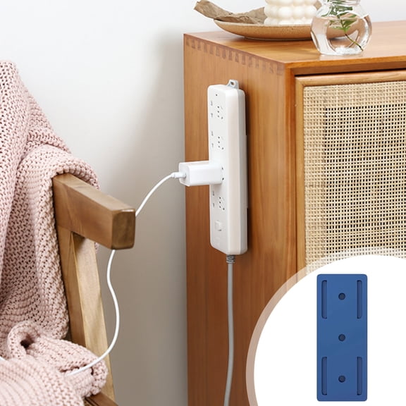 Darzheoy Wall Mount Power Strip and Router Bracket, No Drill Adhesive Mount Bracket for Power Strip and Router, Space Saving Wall Shelf for Home, Office, Dorm, Living Room, Bedroom