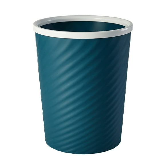 Darzheoy Waste Bin Striped Design with Pressure Ring Lid for Home Office Kitchen Bathroom Garage, 5 Gallon Trash Can Wastepaper Basket, Durable Plastic Bin for Indoor Use