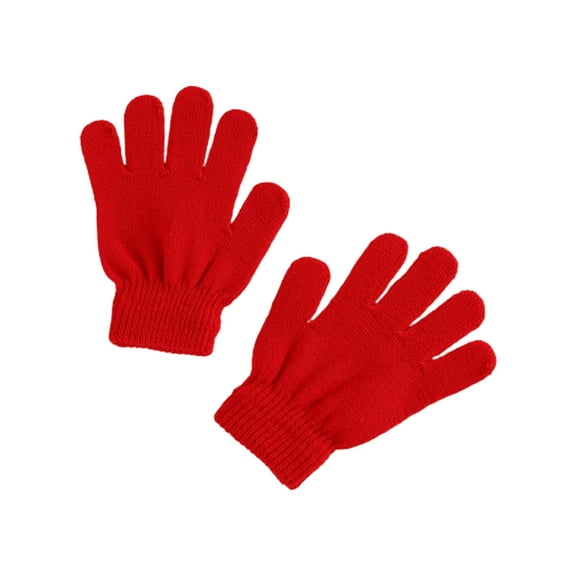 Darzheoy Winter Gloves for Kids Boys Girls Warm Knit Gloves Clod Weather Stretchy Magic Knit Fingered Toddler Winter Gloves