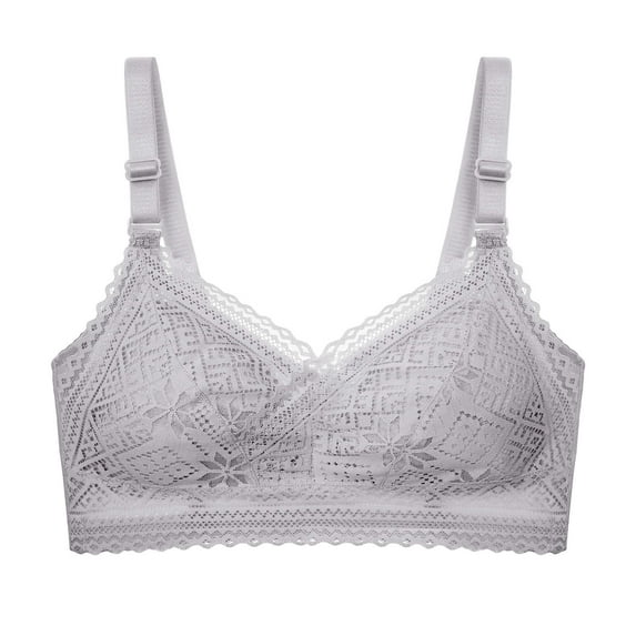 Darzheoy Wire-Free Bra for Women Ladies Comfortable Breathable No Steel Sexy Lace Appear Small Adjustment Lift Bra Underwear Wire-Free Bra XL(40BCD=90BCD)