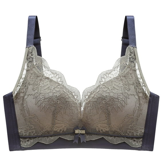 Darzheoy Wire-Free Bra for Women Ladies Comfortable Breathable No Steel Sexy Lace Gathering Adjustment Lift Bra Underwear Bras for Women High Support 34/75AB