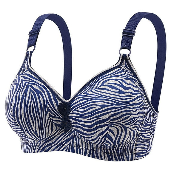 Darzheoy Wire-Free Bra for Women Embroidered Glossy Comfortable Breathable Bra Underwear No Rims Bralette 44/100BC