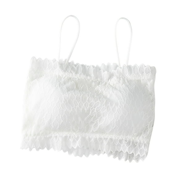 Darzheoy Wire-Free Bra for Women Fashion Lace Beauty Back Solid Strap Wrap Hollow Out Bra Underwear Yoga Sports Bras for Women One Size