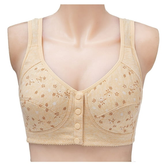 Darzheoy Wire-Free Bra for Women Fashion Sexy Non Steel Front Buckle Vest Style Underwear Wire-Free Bra 38/85BC