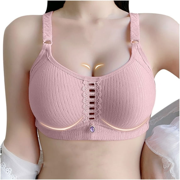 Darzheoy Wire-Free Bra for Women Fashion Solid Color Comfortable Hollow Out Bra Underwear No Rims Bralette 38