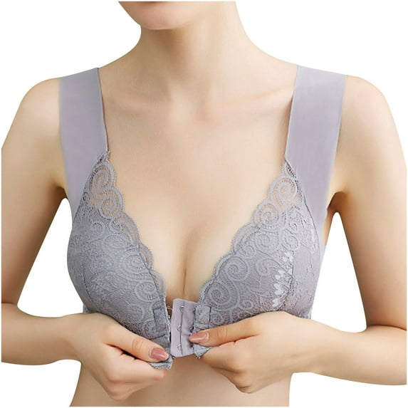 Darzheoy Wire-Free Bra for Women Lace Patchwork Bra Wire Free Underwear One-Piece Bra Everyday Underwear Womens Bra 80B-75E