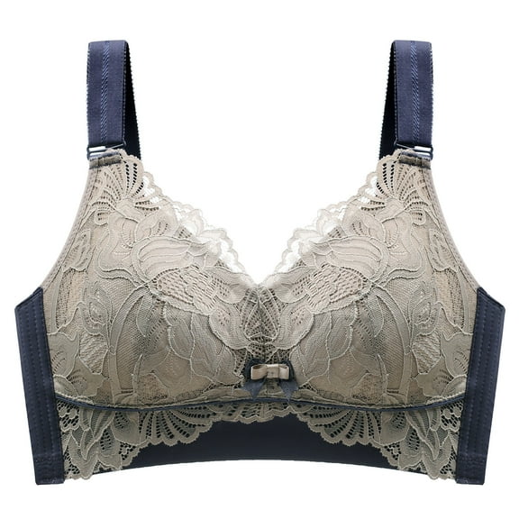 Darzheoy Wire-Free Bra for Women Ladies Comfortable Breathable No Steel Sexy Lace Gathering Adjustment Lift Bra Underwear Push Up 34/75B