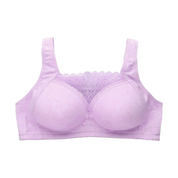 Darzheoy Wire-Free Bra for Women Non Steel Lace Splicing Front Buckle Nursing Underwear Vest Style Underwear Womens Bras 34/75BC