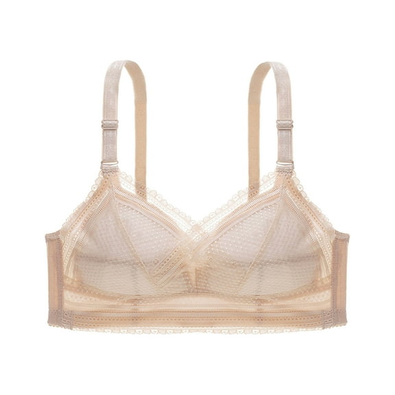 Darzheoy Wire-Free Bra for Women Plus Size Lace Bra No Steel Push Up Underwear Vest-Style Sleep Bra Bralette 40/90BCD