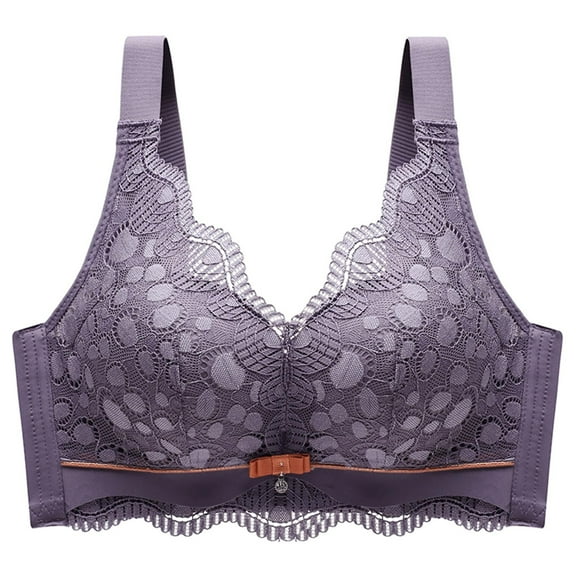 Darzheoy Wire-Free Bra for Women Plus Size Sexy Lace Printing Non-Steel Bowknot Underwear Bra Bras for Women High Support 34BC