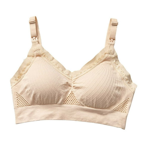 Darzheoy Wire-Free Bra for Women Pregnancy Seamless Breastfeding Bras No Underwire Breathable Lace Breastfeding Underwear Push Up 38