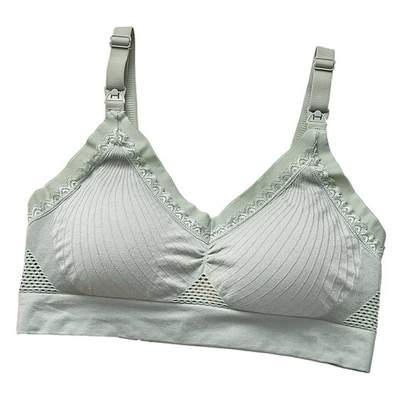 Darzheoy Wire-Free Bra for Women Pregnancy Seamless Breastfeding Bras No Underwire Breathable Lace Breastfeding Underwear Push Up 40