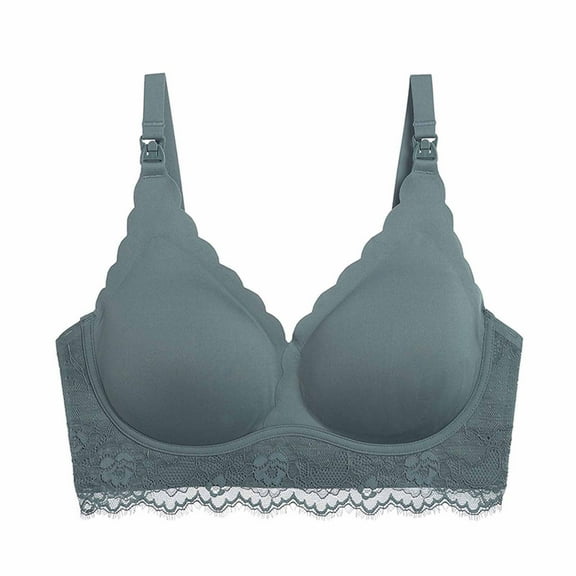Darzheoy Wire-Free Bra for Women Sexy Ultra-thin Lace Bra Without Steel Ring Breast Upward Opening Feeding Bra Womens Bras 70B-70D/75A-75B