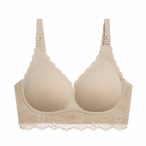 Darzheoy Wire-Free Bra for Women Sexy Ultra-thin Lace Bra Without Steel Ring Breast Upward Opening Feeding Bra Womens Bras 80D-80F/85A-85D/90A-90C