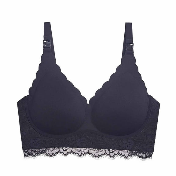 Darzheoy Wire-Free Bra for Women Sexy Ultra-thin Lace Bra Without Steel Ring Breast Upward Opening Feeding Bra Womens Bras 90D-90F/95A-95F