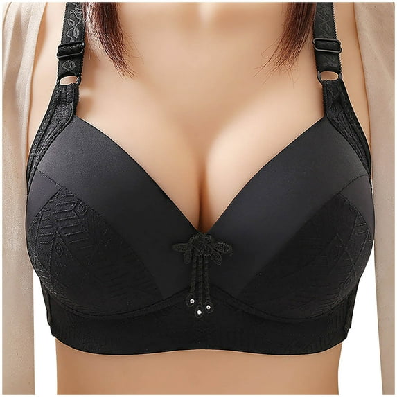 Darzheoy Wire-Free Bra for Women Side Retraction No Steel Underwear Strap Type Thin Mould Cup Breathable Bra Bras for Women 40/90BCD