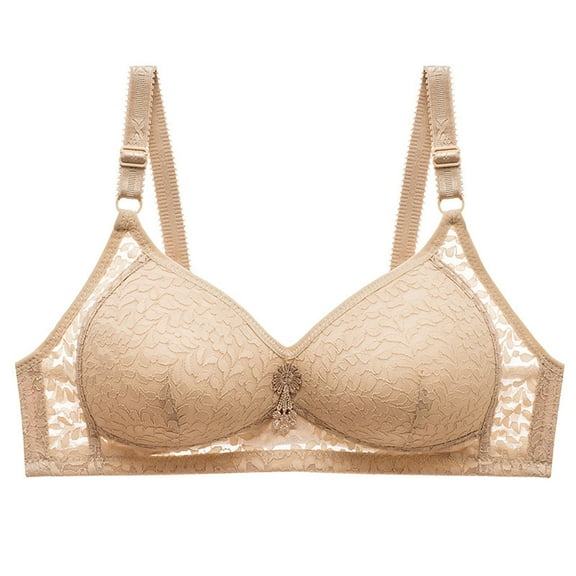 Darzheoy Wire-Free Bra for Women Solid Color Comfortable Hollow Out Perspective Bra Underwear No Rims Bras for Women 36/80BC
