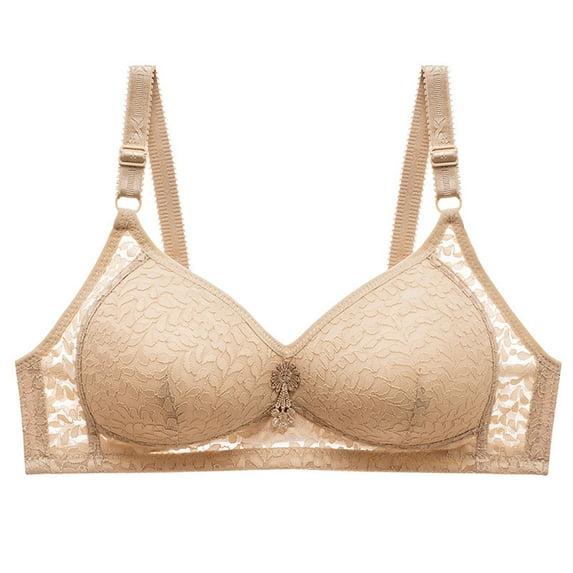 Darzheoy Wire-Free Bra for Women Solid Color Comfortable Hollow Out Perspective Bra Underwear No Rims Bras for Women 36/80BC