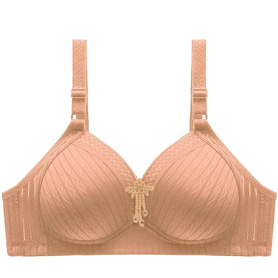 Darzheoy Wire-Free Bra for Women Solid Color Fashion Bowknot Comfortable Hollow Out Bra Underwear No Rims Women Bra 40/90C